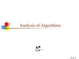 Analysis of algorithms I