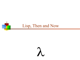 Lisp, Then and Now