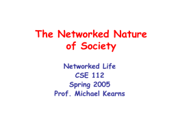 The Networked Nature of Society
