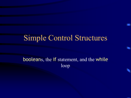 Simple Control Structures