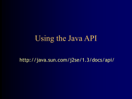 The Java API