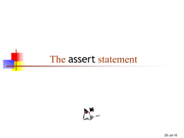 The assert statement