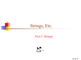 Strings etc