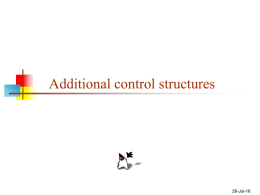 More control structures