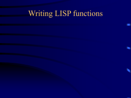 Writing Lisp Functions