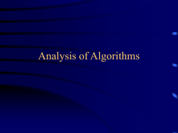 Analysis of Algorithms