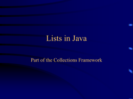 Lists in Java