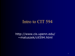 Introduction to CIT 594