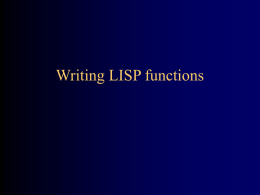 Writing LISP Functions