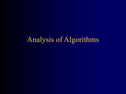 Analysis of algorithms