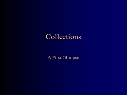 Collections--A First Glimpse