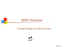BNF data structure design