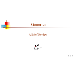 Generics Review
