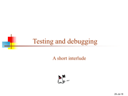Testing and Debugging