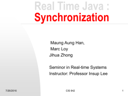 Real Time Java Synchronization