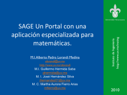 SAGE: Un Portal con una aplicación especializada para matemáticas