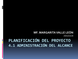 4.1. PLANIFICACIÓN DEL PROYECTO ADMINISTRACIÓN DEL ALCANCE