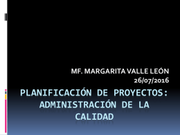 4.4 PLANIFICACIÓN DE PROYECTOS ADMINISTRACIÓN DE LA CALIDAD