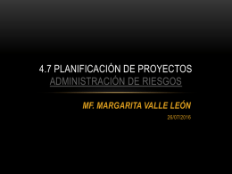 4.7 PLANIFICACION DE PROYECTOS ADMINISTRACION DE RIESGOS