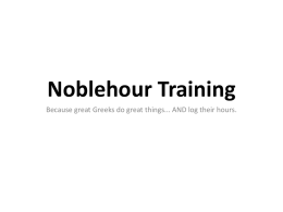 NobleHour Training PowerPoint
