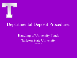 Departmental Deposits Training (PowerPoint)