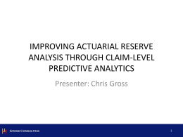 Predictive Modeling in Reserving