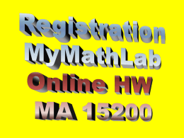 PowerPoint for Registration in MyMathLab