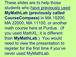Enrolling in a New MyMathLab Class