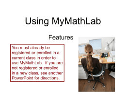 Using MyMathLab