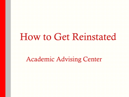 How to be Reinstated Powerpoint