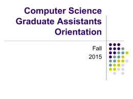 Fall 2015 Graduate Assistant Orientation