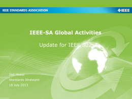 IEEE-SA International Activities Update