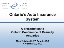 Ontario's Auto Insurance System