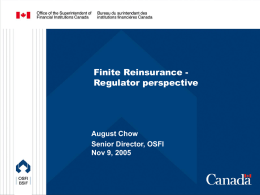 Finite Reinsurance - A Regulator's Perspective