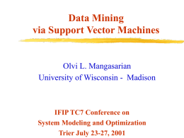 Data Mining with Support Vector Machines (PowerPoint)