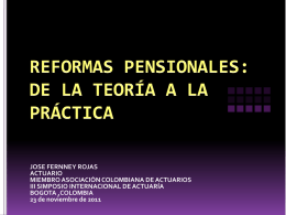 Pension reforms: From Theory to Practice