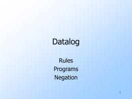 Deductive databases (Datalog), Ullman notes