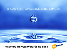 Overview of the Emory University Hardship Fund