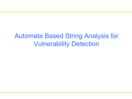 Automata Based String Analysis for Vulnerability Detection