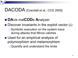 DACODA and Temporal Search slides