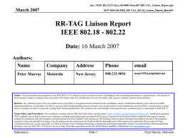 18-07-0016_RRTAG_to_802.22_Liaison_Report_March07.ppt