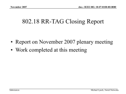 18-07-0100-00-0000_RR-TAG_Closing_Report_Nov07.ppt