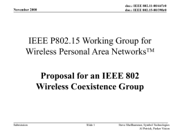 00398r0P802-15_WG-Proposal-for-an-IEEE-802-Wireless-Coexistence-Group.ppt