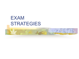 Exam Strategies