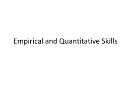 Empirical and Quantitative Skills