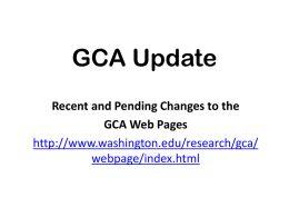GCA New Webpages