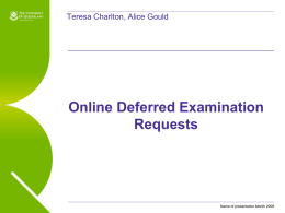 Online Deferred Exams Presentation