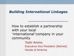 Building International Linkages
