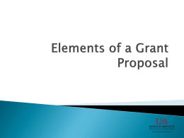 Elements of a Grant Proposal