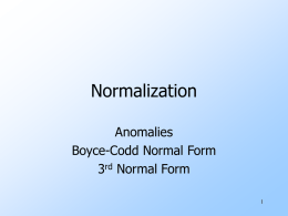 Relational Design and Normalization